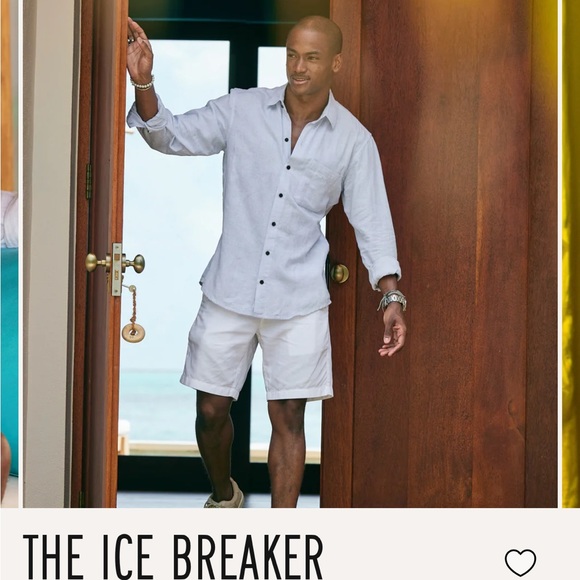 Brand new w/ tags KENNY FLOWERS “THE ICE BREAKER” LONG SLEEVE BLUE LINEN SHIRT - Picture 4 of 5